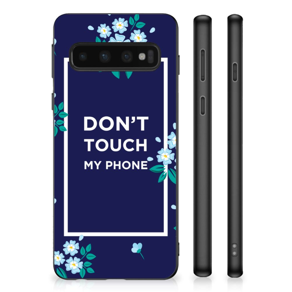 Samsung Galaxy S10 TPU Hoesje Flowers Blue DTMP
