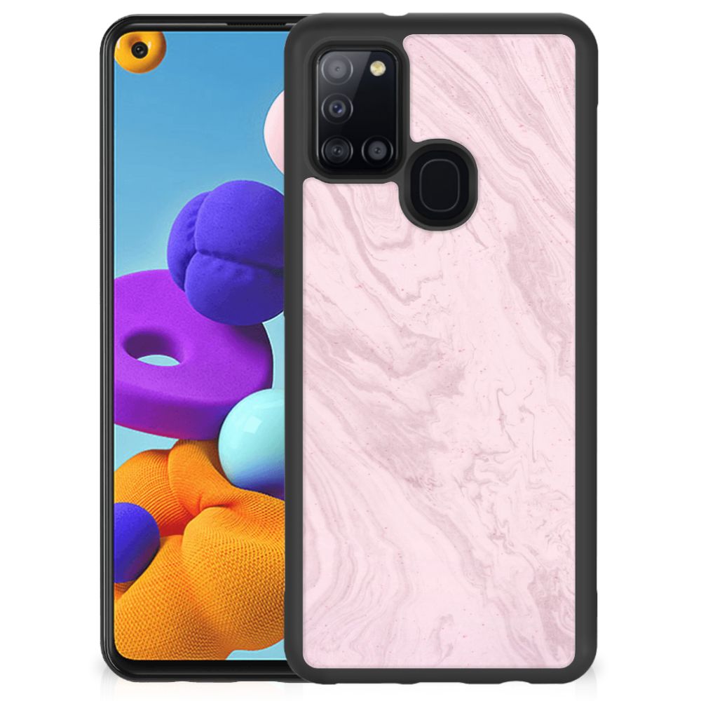 Samsung Galaxy A21s Gripcase Marble Pink - Origineel Cadeau Vriendin