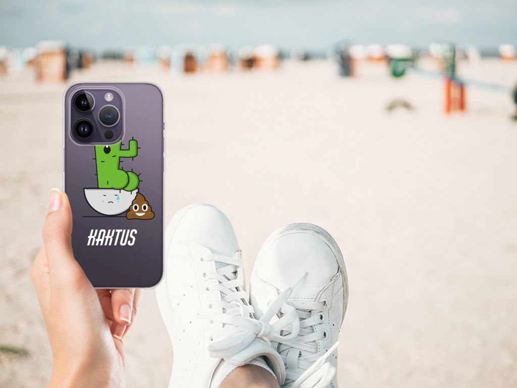 Apple iPhone 14 Pro Telefoonhoesje met Naam Cactus Poo B2C Telecom