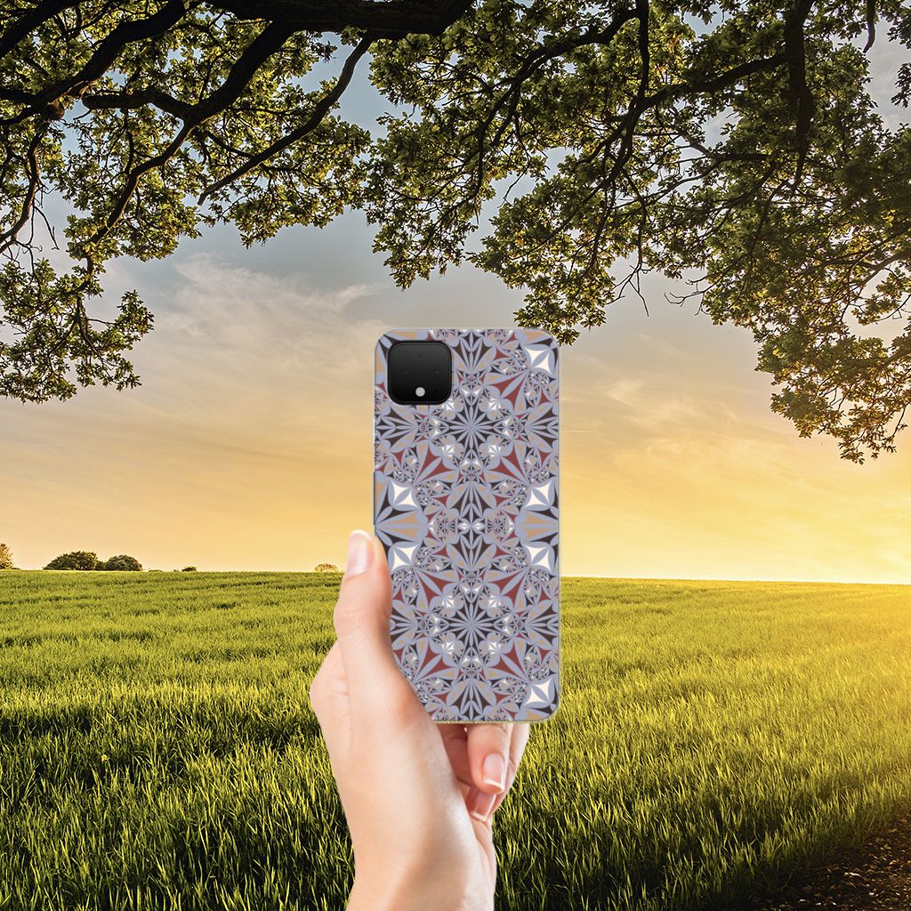 Google Pixel 4 XL TPU Siliconen Hoesje Flower Tiles