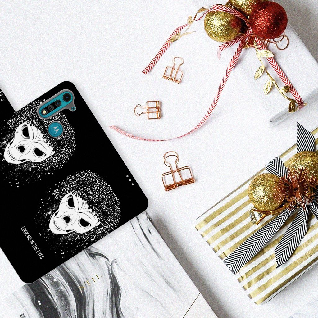 Telefoonhoesje met Naam Motorola G8 Power Lite Skull Hair