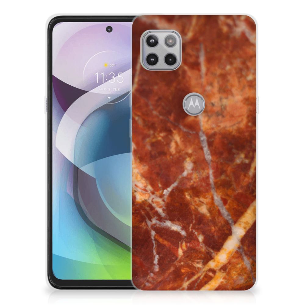 Motorola Moto G 5G TPU Siliconen Hoesje Marmer Bruin