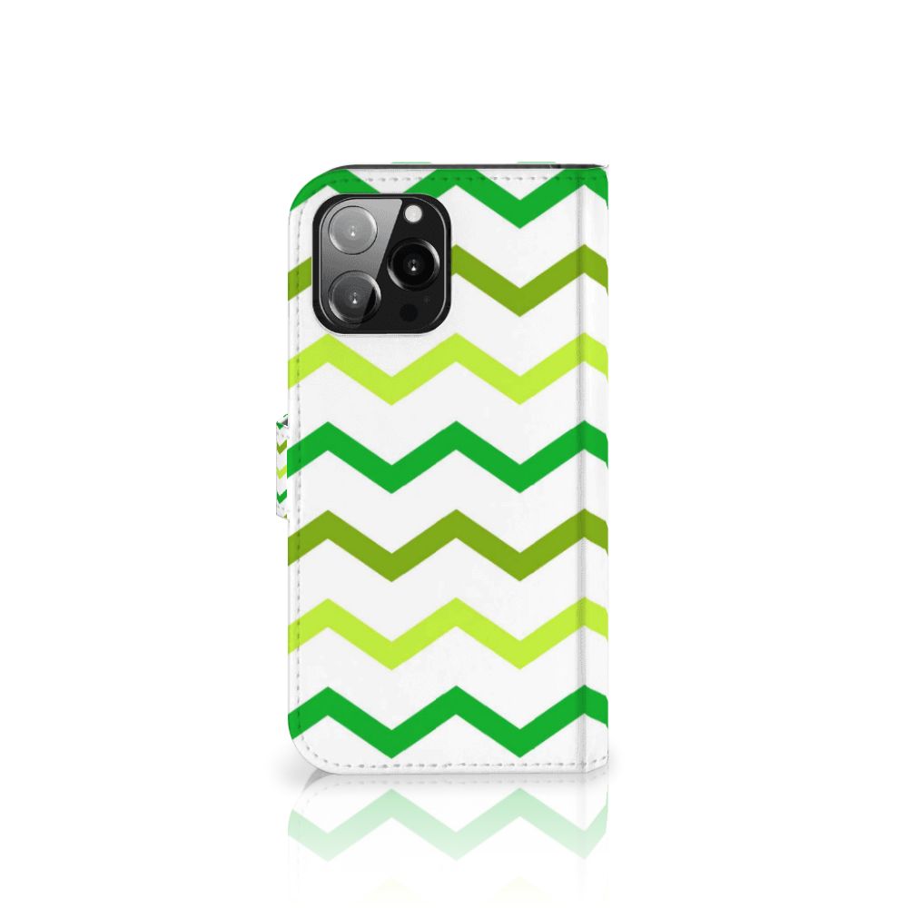 iPhone 13 Pro Max Telefoon Hoesje Zigzag Groen