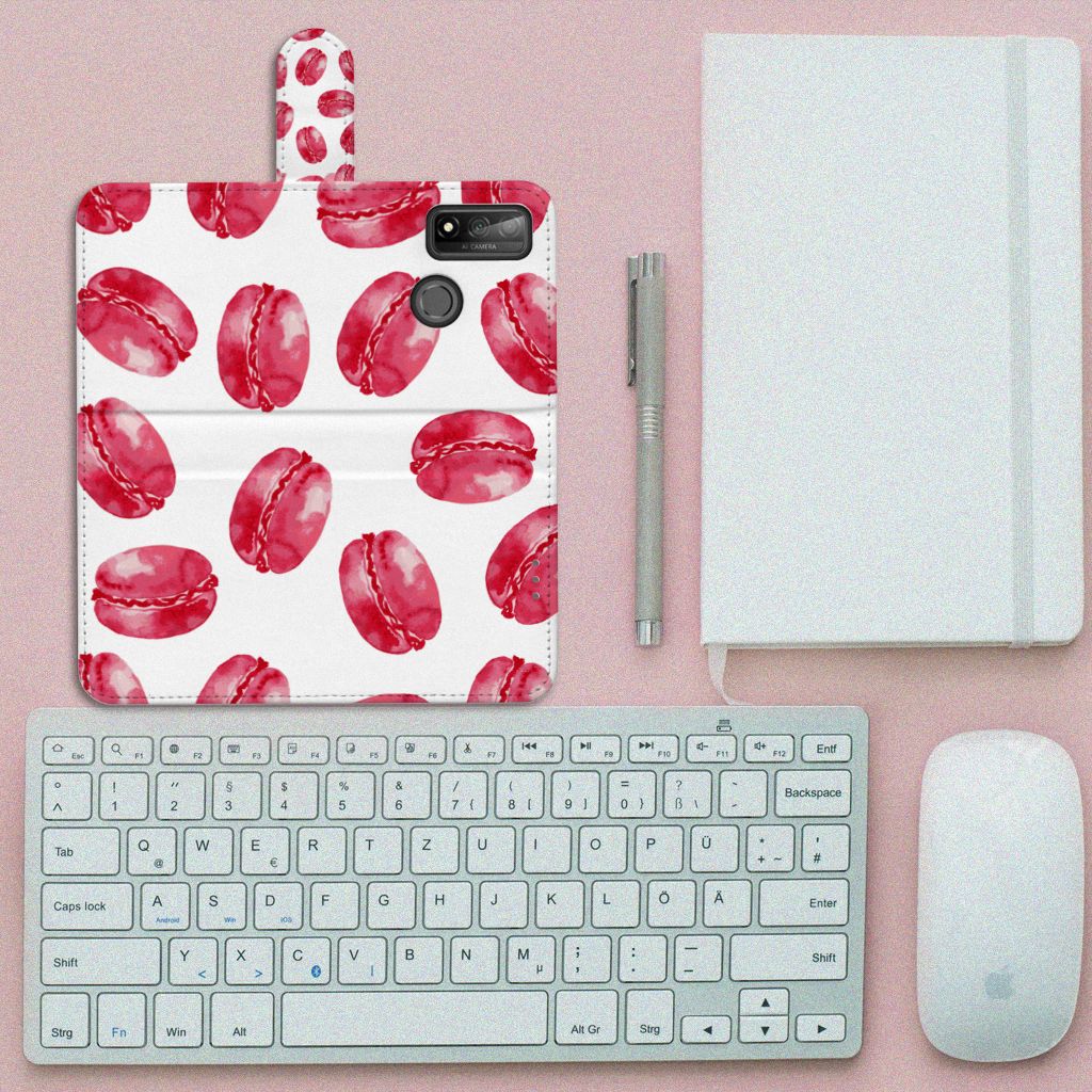 Huawei P Smart 2020 Book Cover Pink Macarons