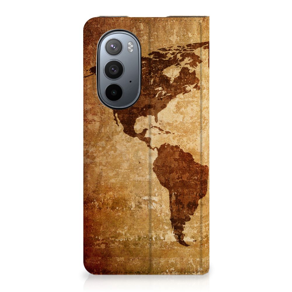 Motorola Edge 30 Pro Book Cover Wereldkaart - B2C Telecom