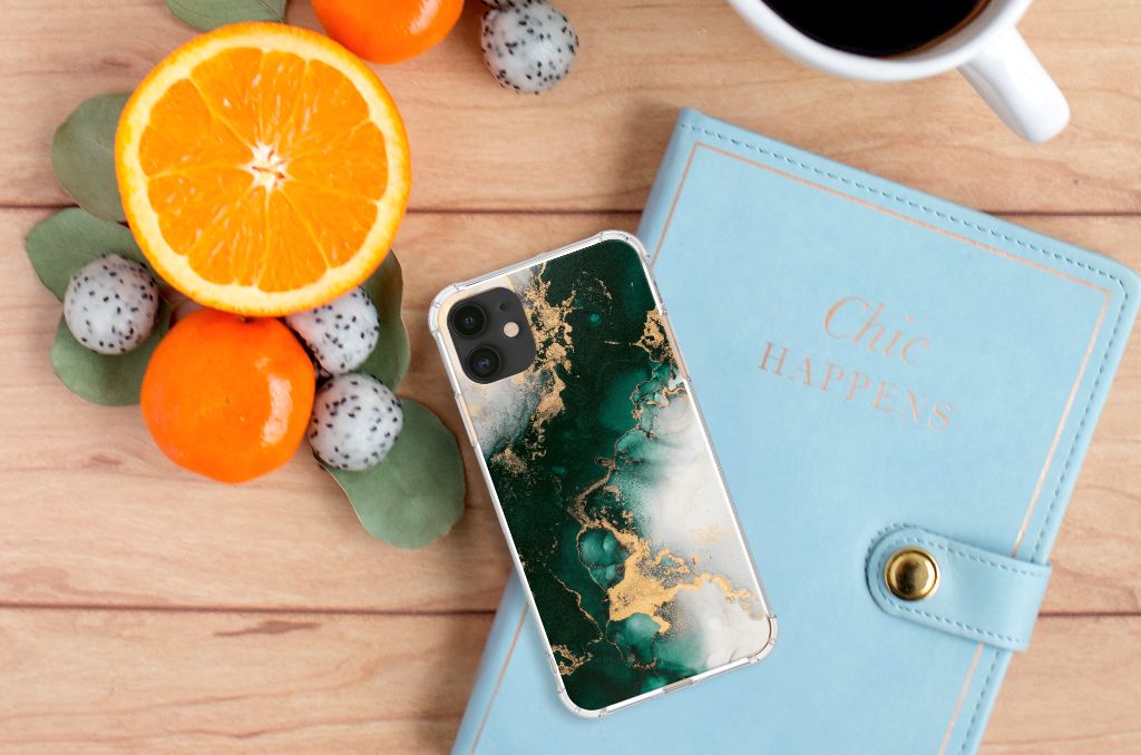 Anti-Shock Hoesje voor Apple iPhone 11 Marmer Groen B2C Telecom