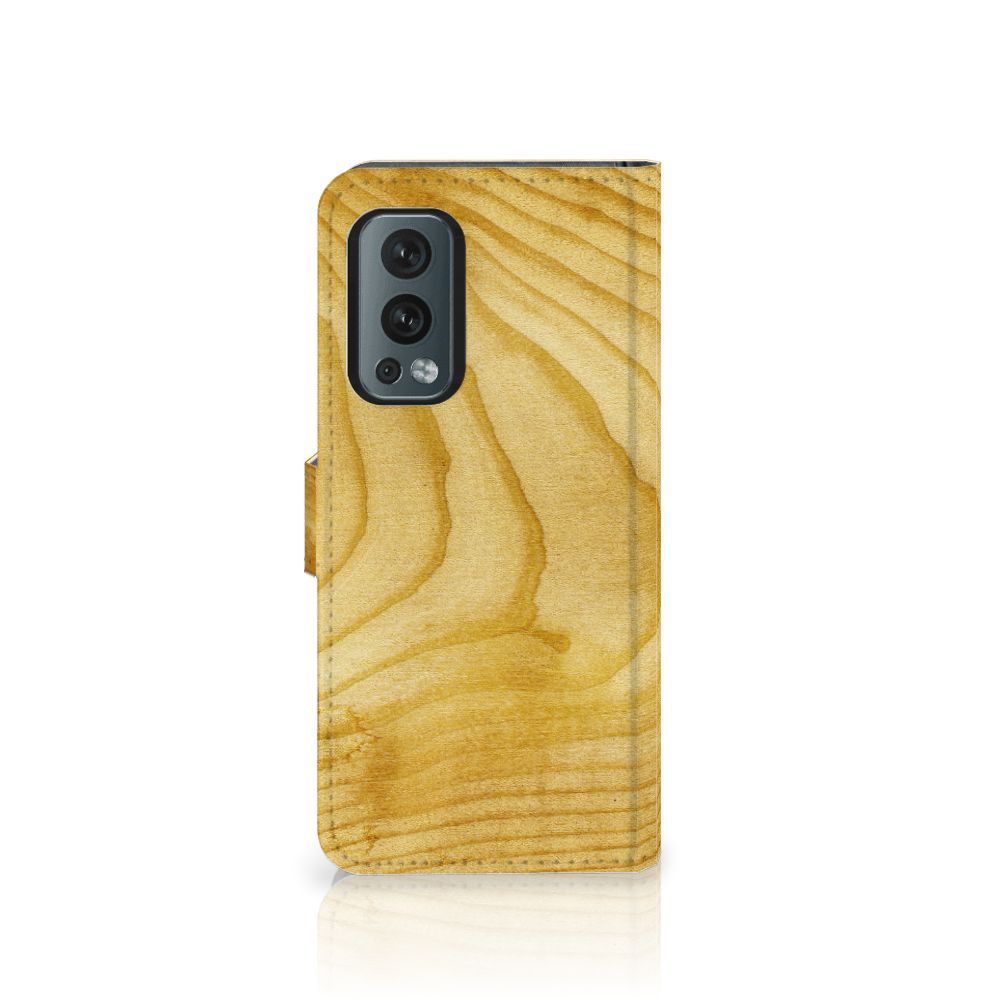 OnePlus Nord 2 5G Book Style Case Licht Hout