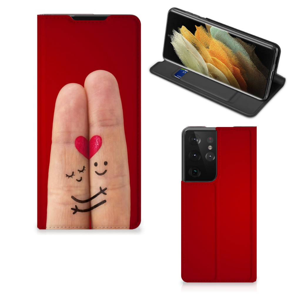 Samsung Galaxy S21 Ultra Hippe Standcase Liefde - Origineel Romantisch Cadeau - B2C Telecom