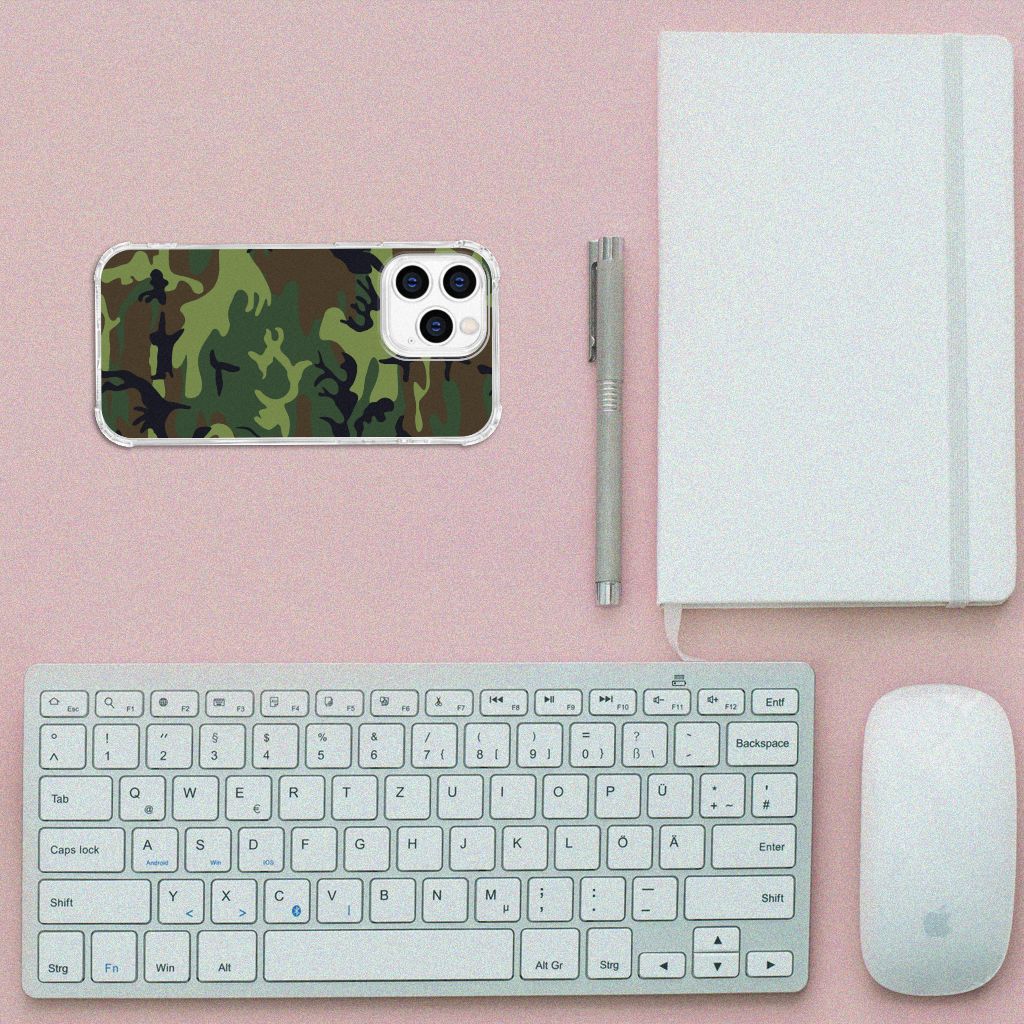 iPhone 14 Pro Doorzichtige Silicone Hoesje Army Dark B2C Telecom