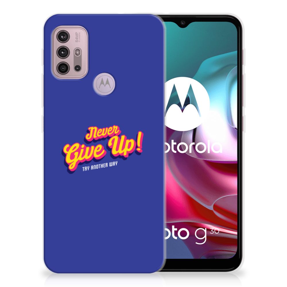 Motorola Moto G30 | G10 Siliconen hoesje met naam Never Give Up