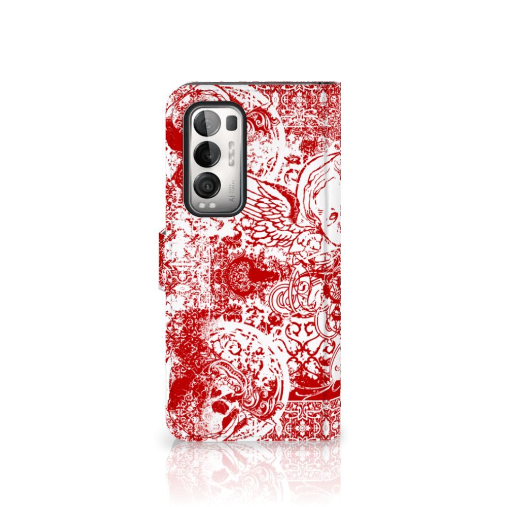 Telefoonhoesje met Naam OPPO Find X3 Neo 5G Angel Skull Rood
