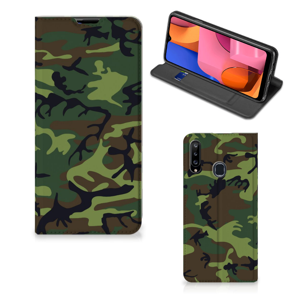 Samsung Galaxy A20s Hoesje met Magneet Army Dark - B2C Telecom