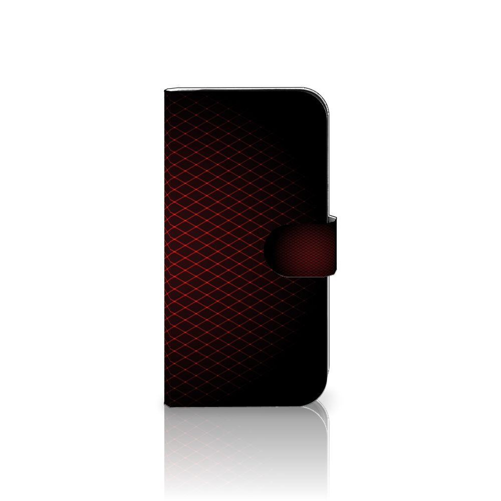 iPhone 16 Pro Telefoon Hoesje Geruit Rood met strak design en ruimte voor 3 pasjes