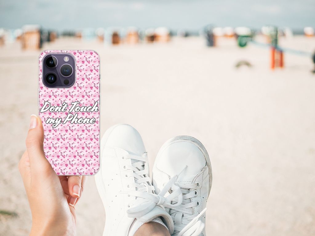 Apple iPhone 14 Pro Silicone-hoesje Flowers Pink DTMP B2C Telecom