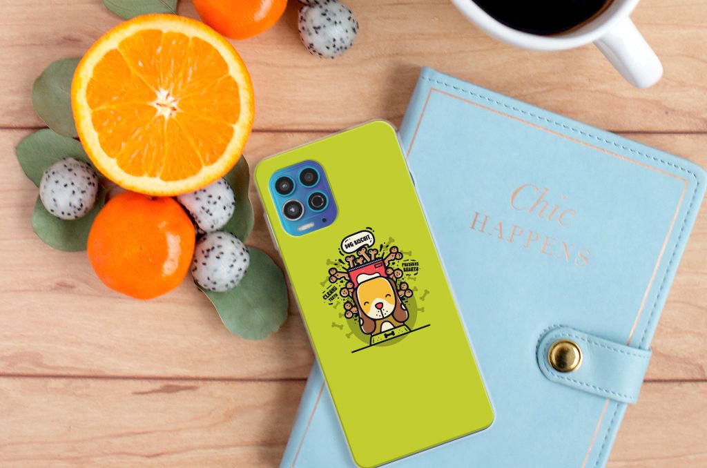Motorola Moto G100 Telefoonhoesje met Naam Doggy Biscuit B2C Telecom