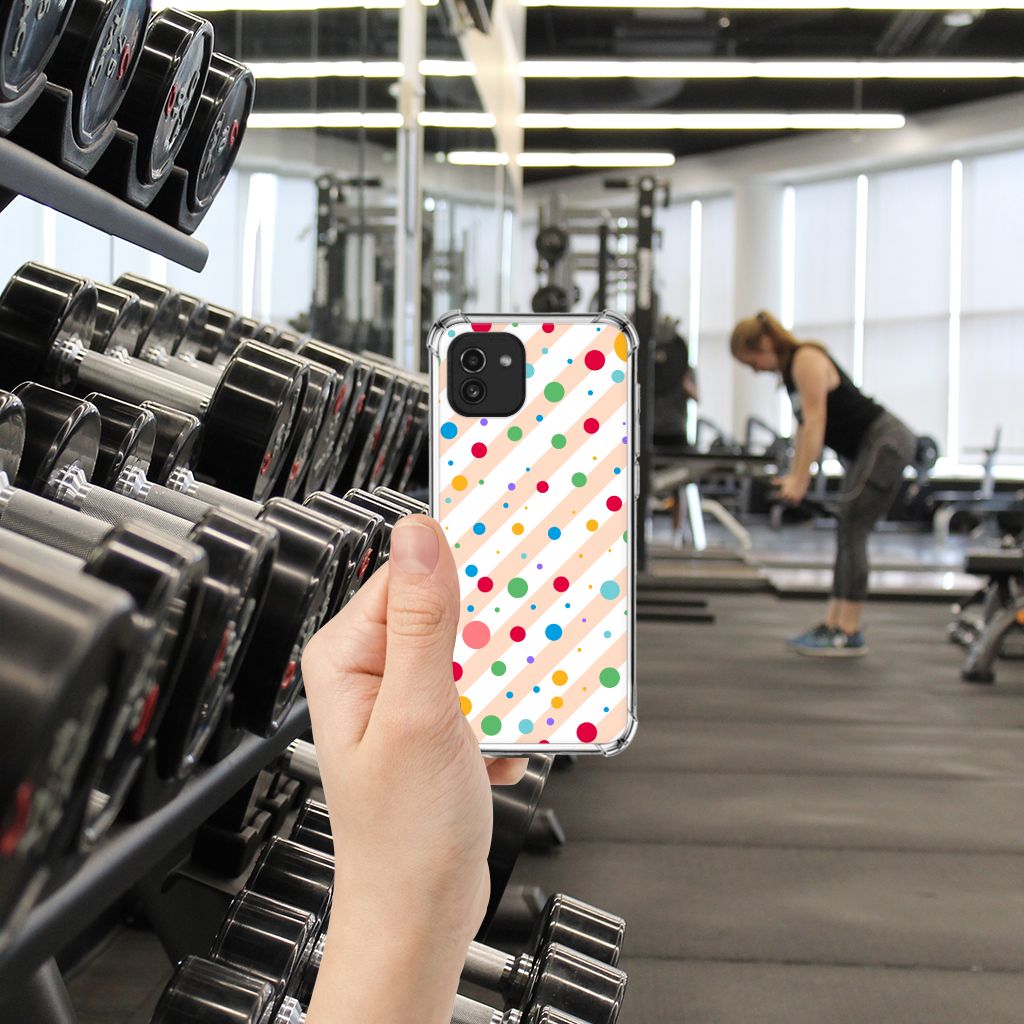Samsung Galaxy A03 Doorzichtige Silicone Hoesje Dots B2C Telecom