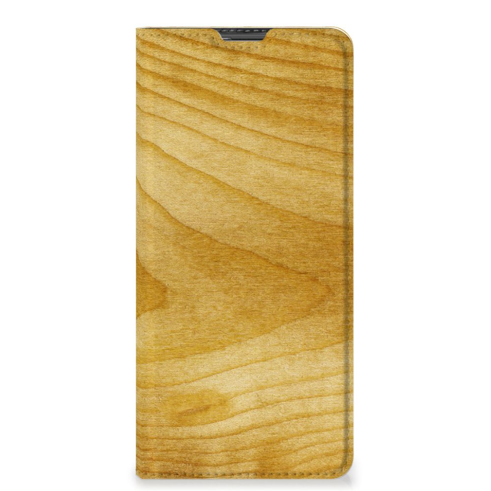 Motorola Moto G100 Book Wallet Case Licht Hout - B2C Telecom