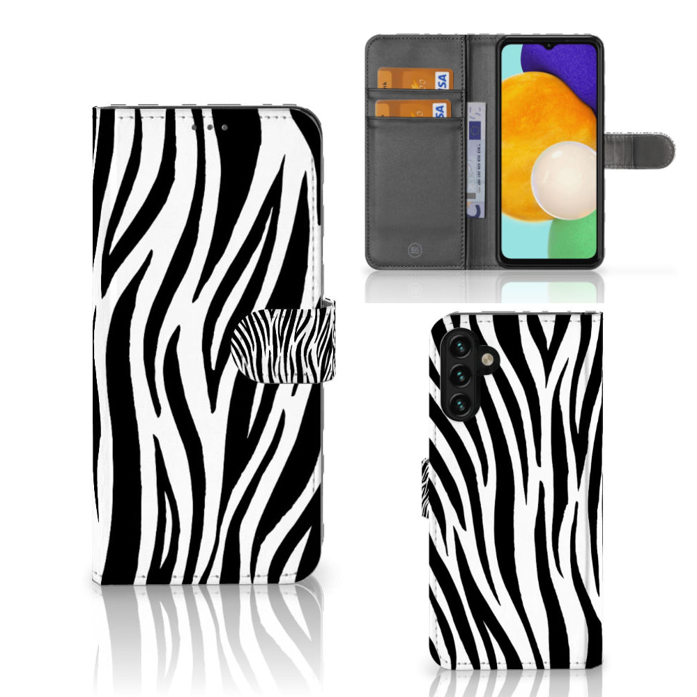 Samsung Galaxy A04s | Samsung Galaxy A13 5G Telefoonhoesje met Pasjes Zebra