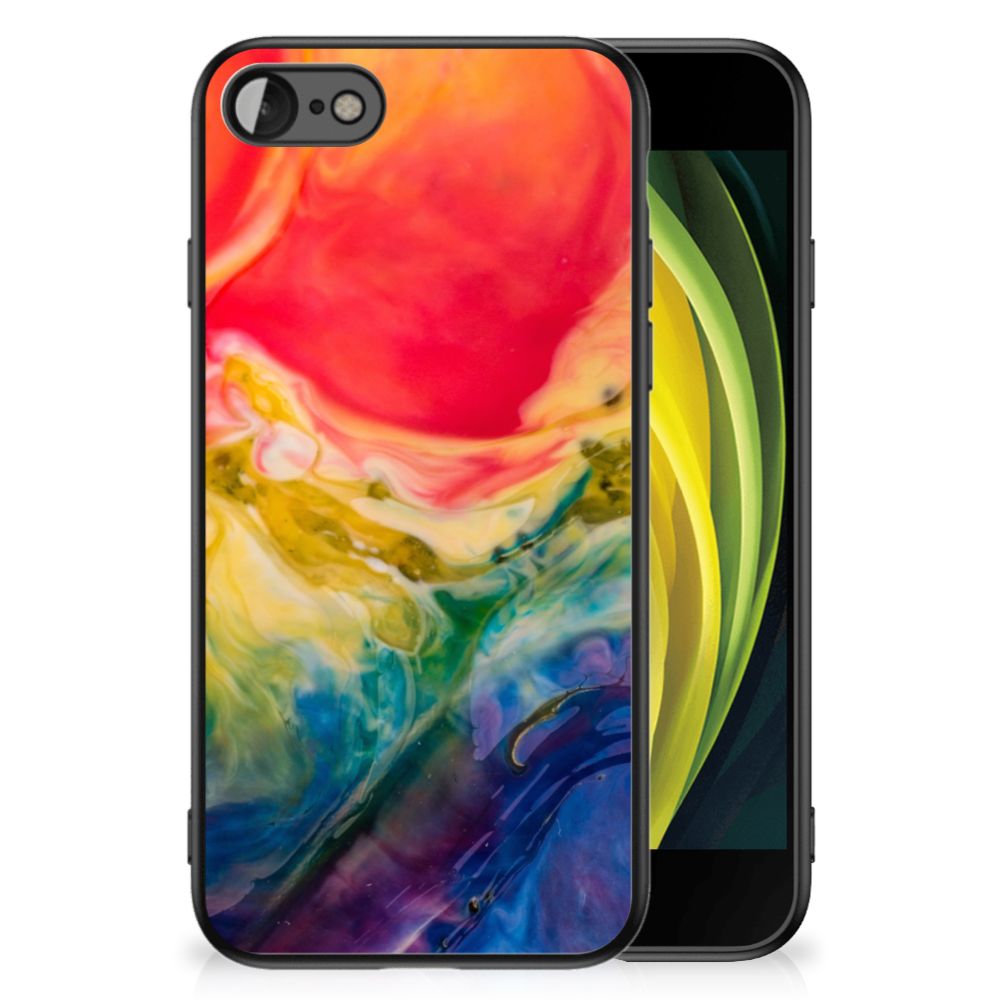 Kleurrijke Telefoonhoesje iPhone SE 2022 | SE 2020 | 7/8 Watercolor Dark met kleurrijk design en bescherming.
