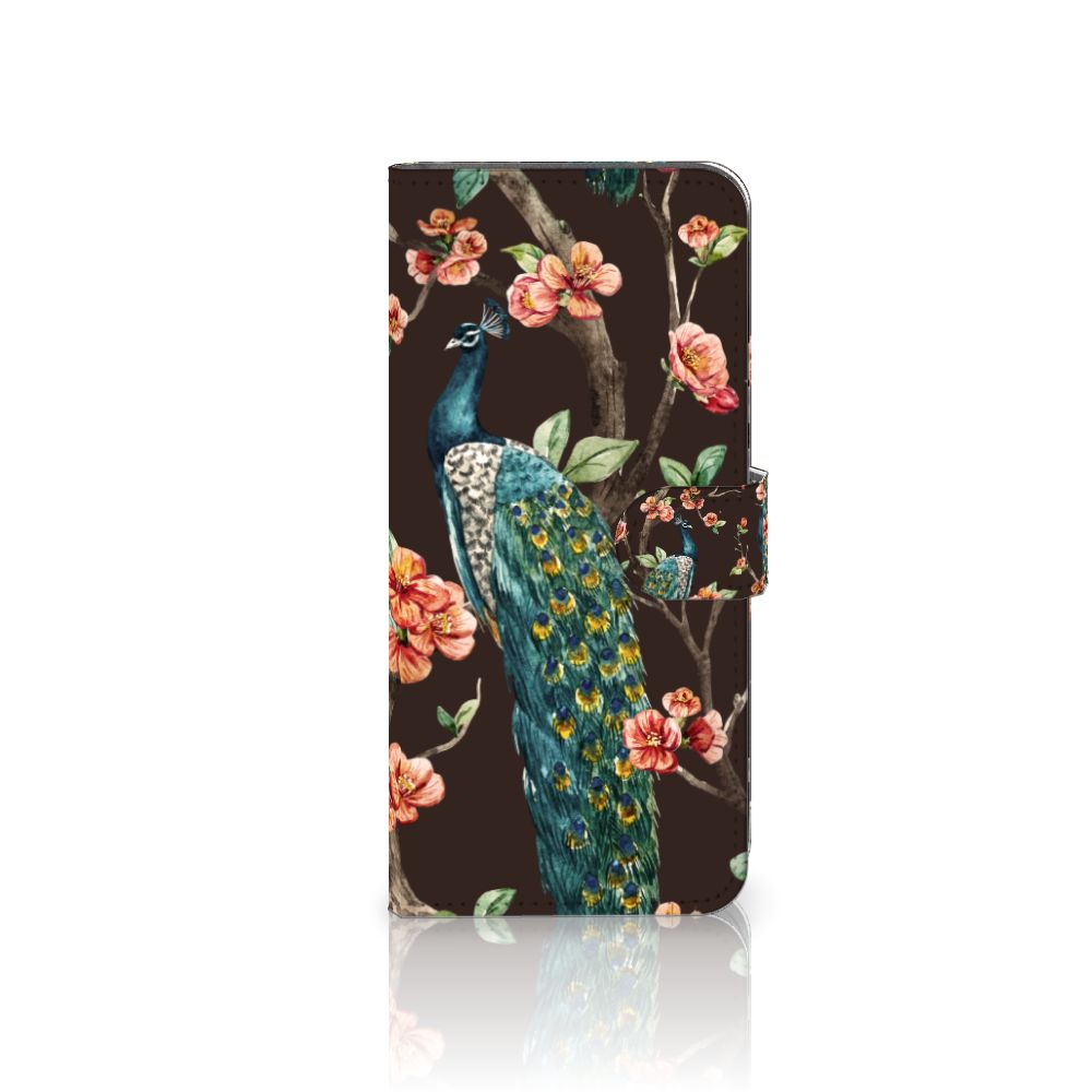 Xiaomi Redmi 10C Telefoonhoesje met Pasjes Pauw met Bloemen