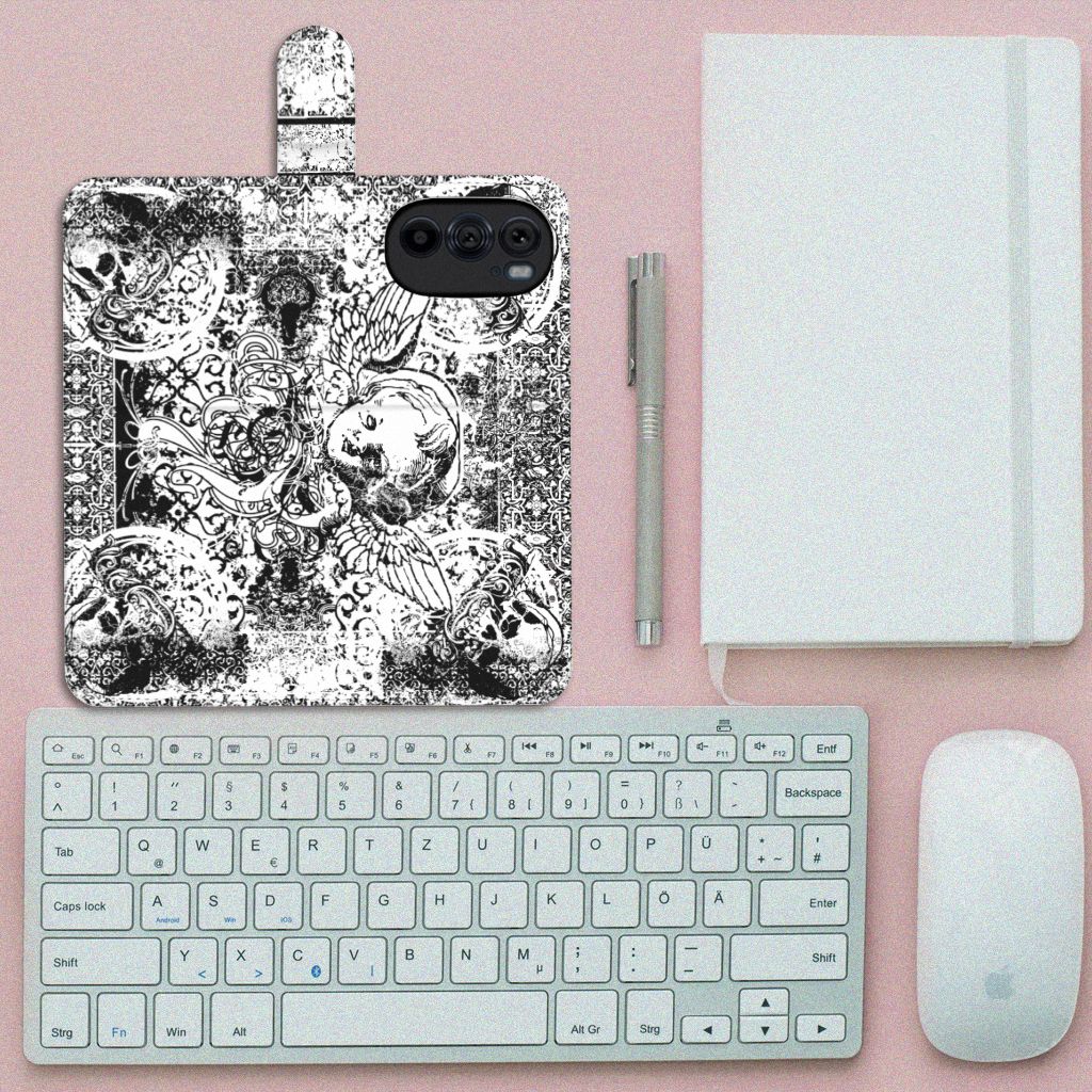 Telefoonhoesje met Naam Motorola Edge 30 Pro Skulls Angel