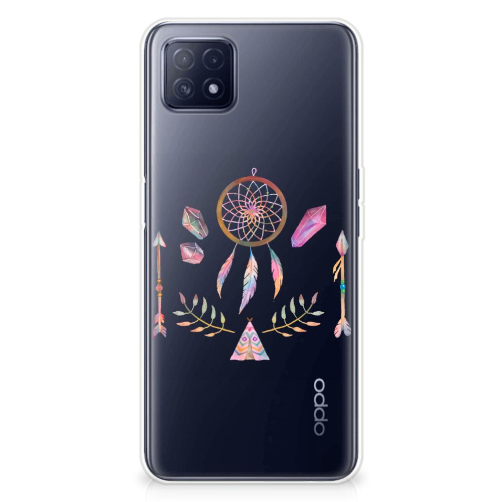 OPPO A53 5G | OPPO A73 5G Telefoonhoesje met Naam Boho Dreamcatcher