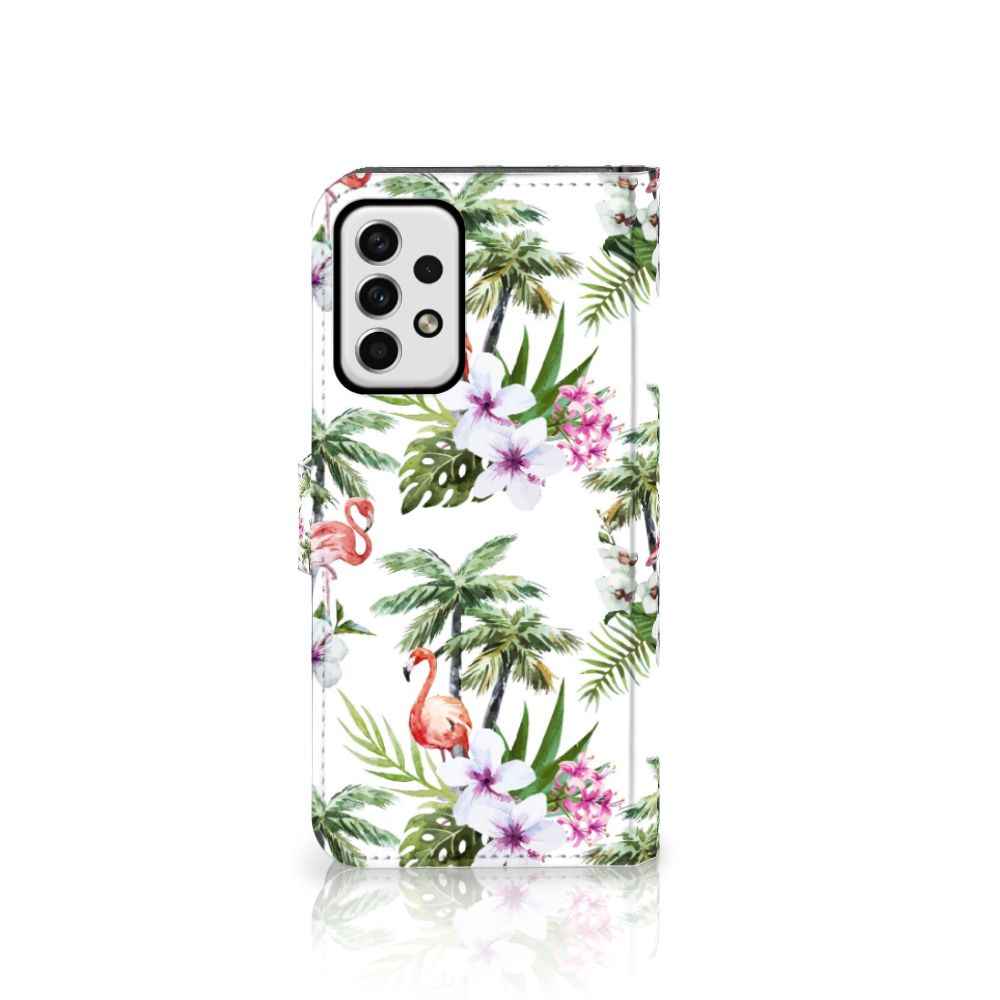 Samsung Galaxy A23 Telefoonhoesje met Pasjes Flamingo Palms