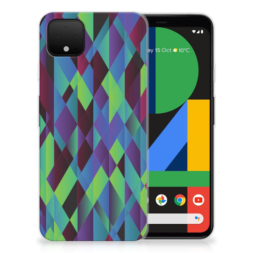 Google Pixel 4 XL TPU Hoesje Abstract Green Blue