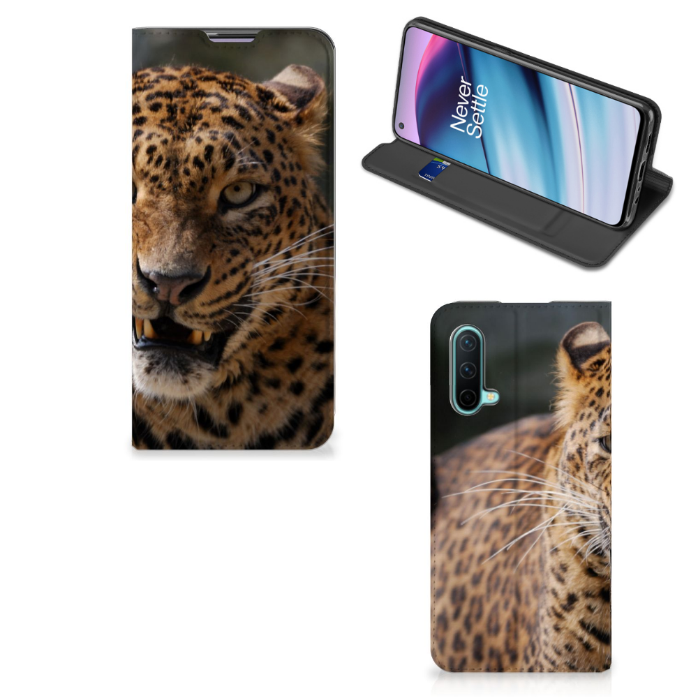 OnePlus Nord CE 5G Hoesje maken Luipaard hoesje ontwerp luipaard vooraanzicht