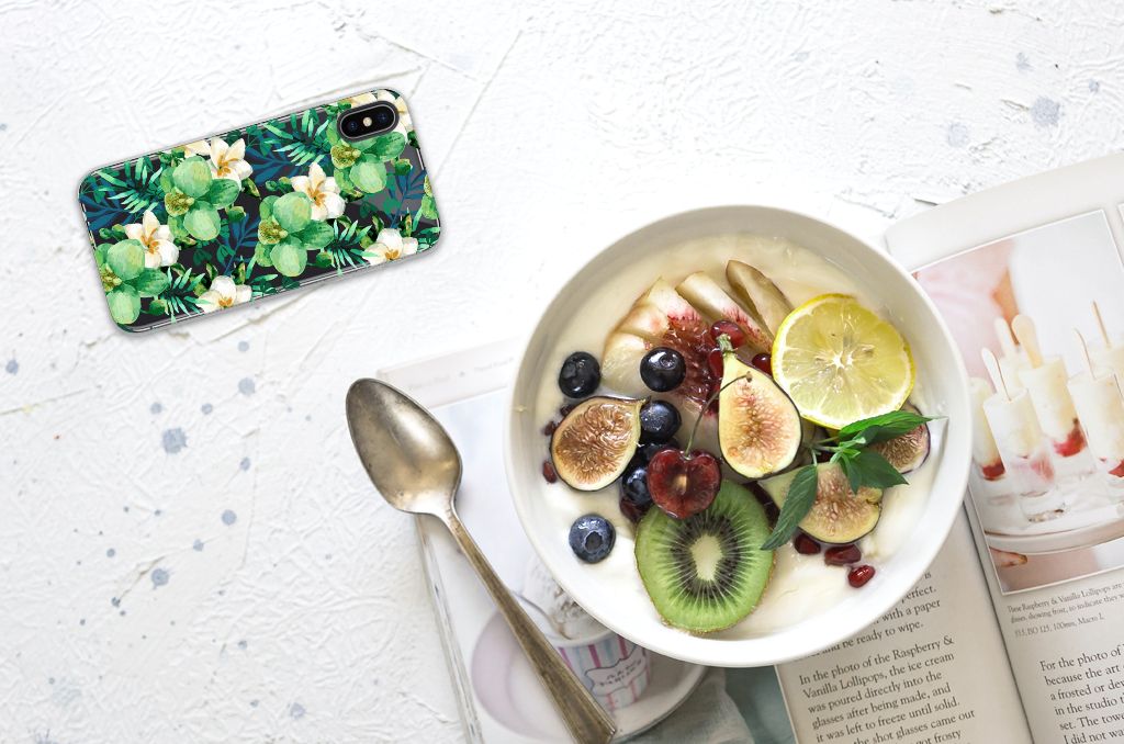 Apple iPhone X | Xs TPU Case Orchidee Groen