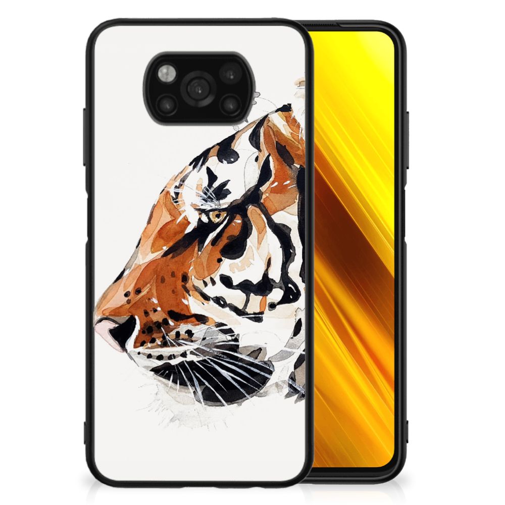 Kleurrijke Telefoonhoesje Xiaomi Poco X3 | X3 Pro Watercolor Tiger B2C Telecom