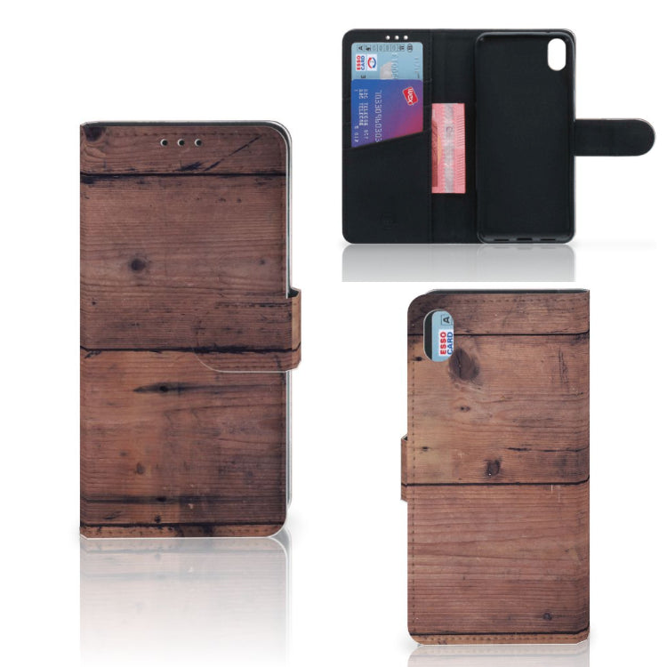 Xiaomi Redmi 7A Book Style Case Old Wood