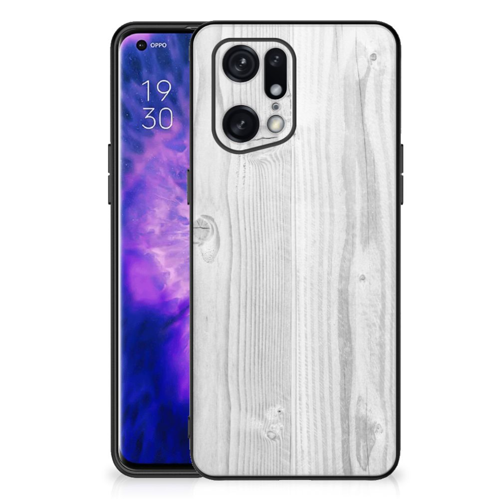 OPPO Find X5 Pro Houten Print Telefoonhoesje White Wood