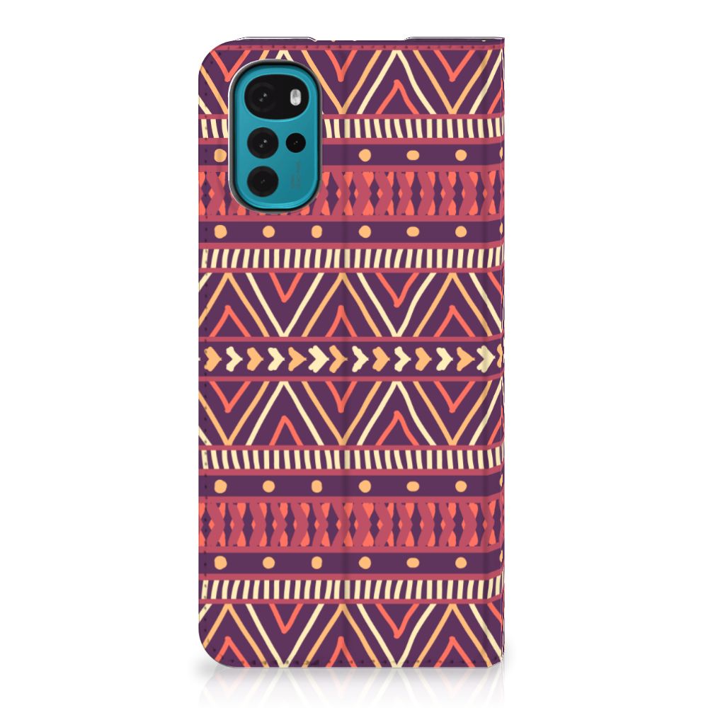 Motorola Moto G22 Hoesje met Magneet Aztec Paars - B2C Telecom