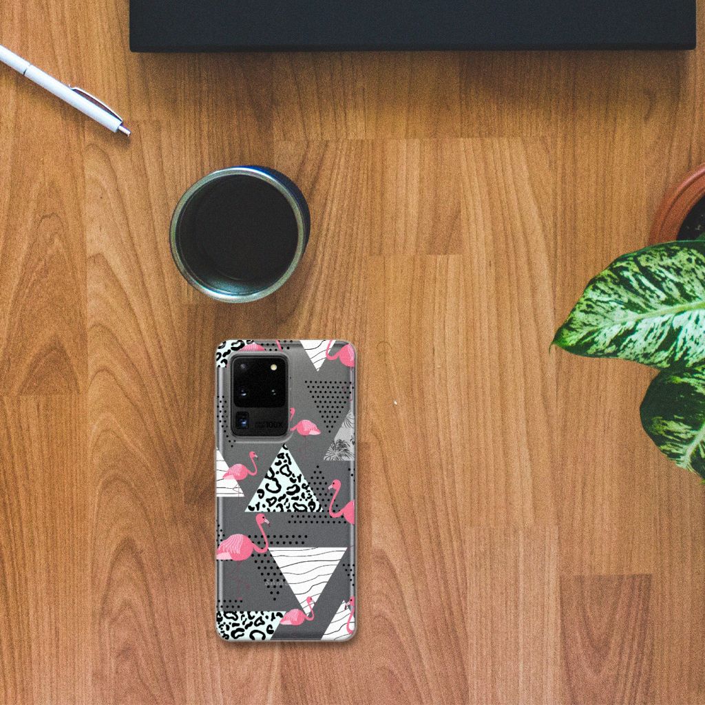 Samsung Galaxy S20 Ultra TPU Hoesje Flamingo Triangle B2C Telecom