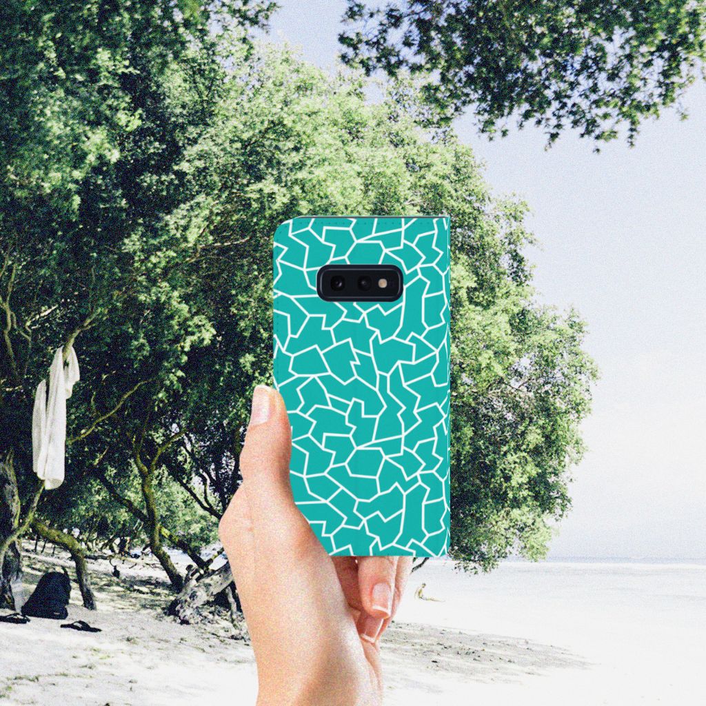 Samsung Galaxy S10e Bookcase Cracks Blue