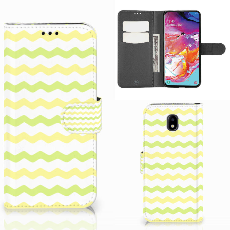 Samsung Galaxy A70 Telefoon Hoesje Waves Yellow