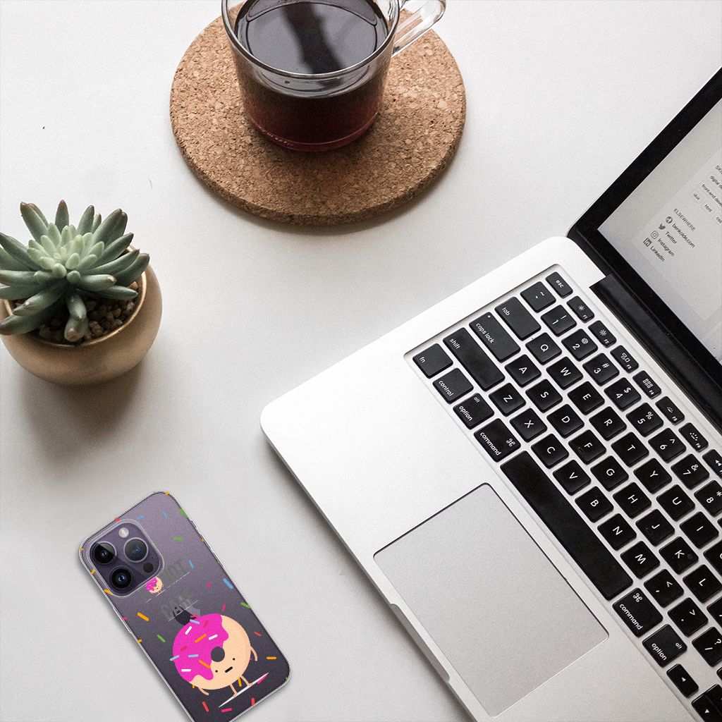 Apple iPhone 14 Pro Siliconen Case Donut Roze B2C Telecom