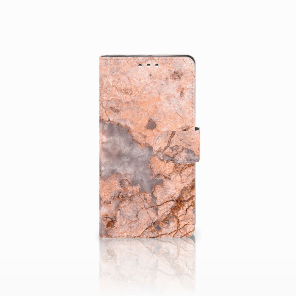 Sony Xperia XZ1 Bookcase Marmer Oranje