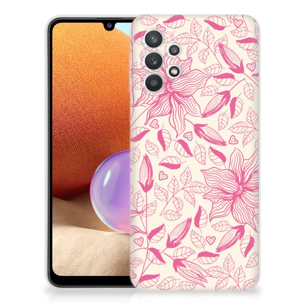 Samsung Galaxy A32 4G | A32 5G Enterprise Editie TPU Case Pink Flowers B2C Telecom