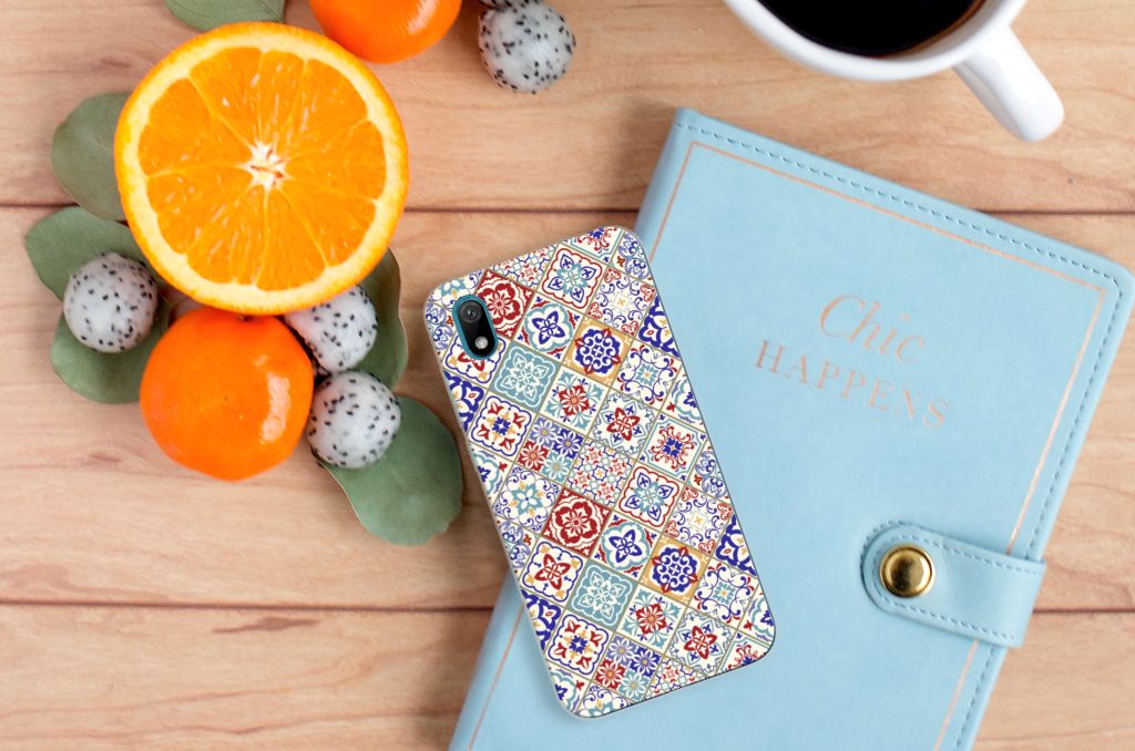 Huawei Y5 (2019) TPU Siliconen Hoesje Tiles Color