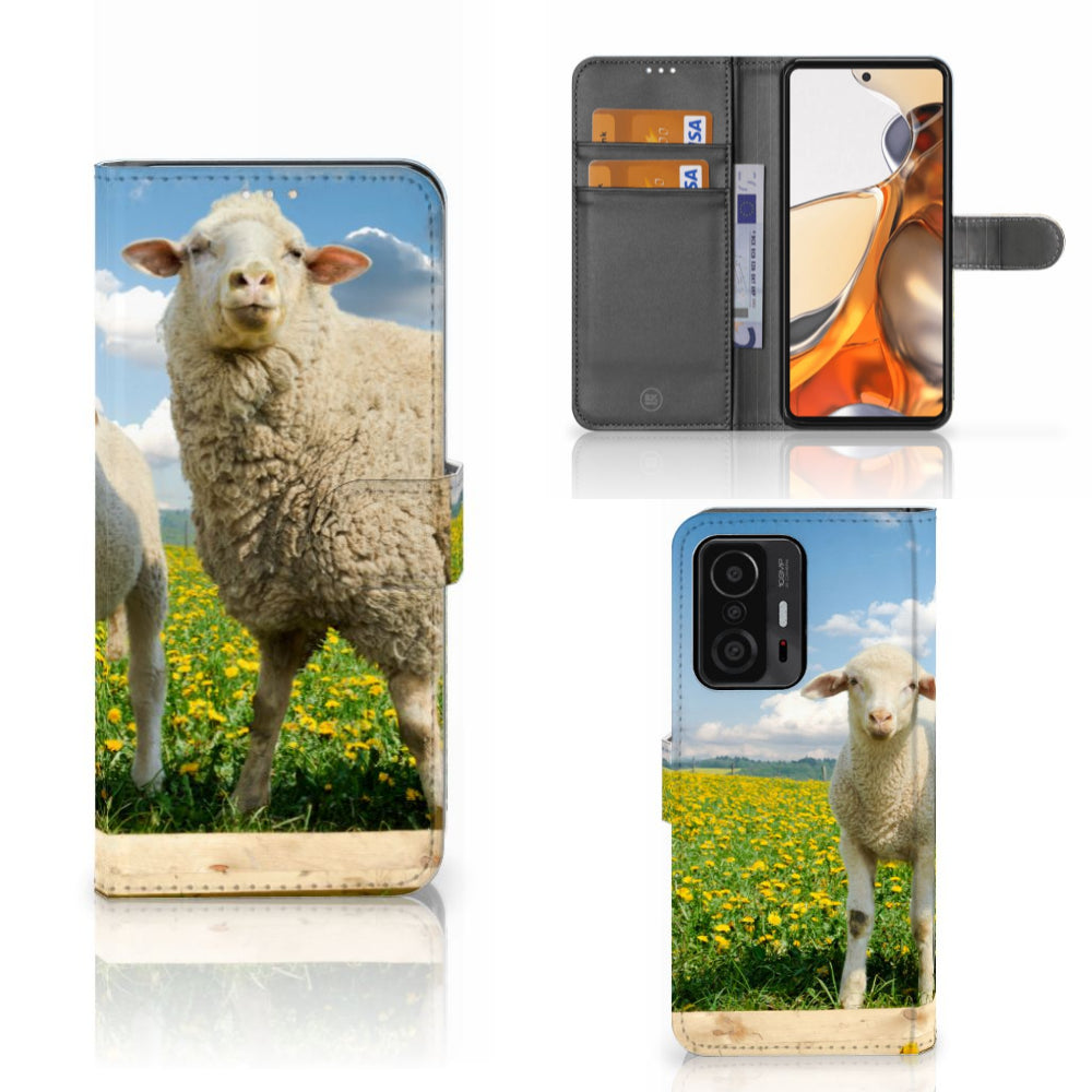 Xiaomi 11T | 11T Pro Telefoonhoesje met Pasjes Schaap en Lammetje