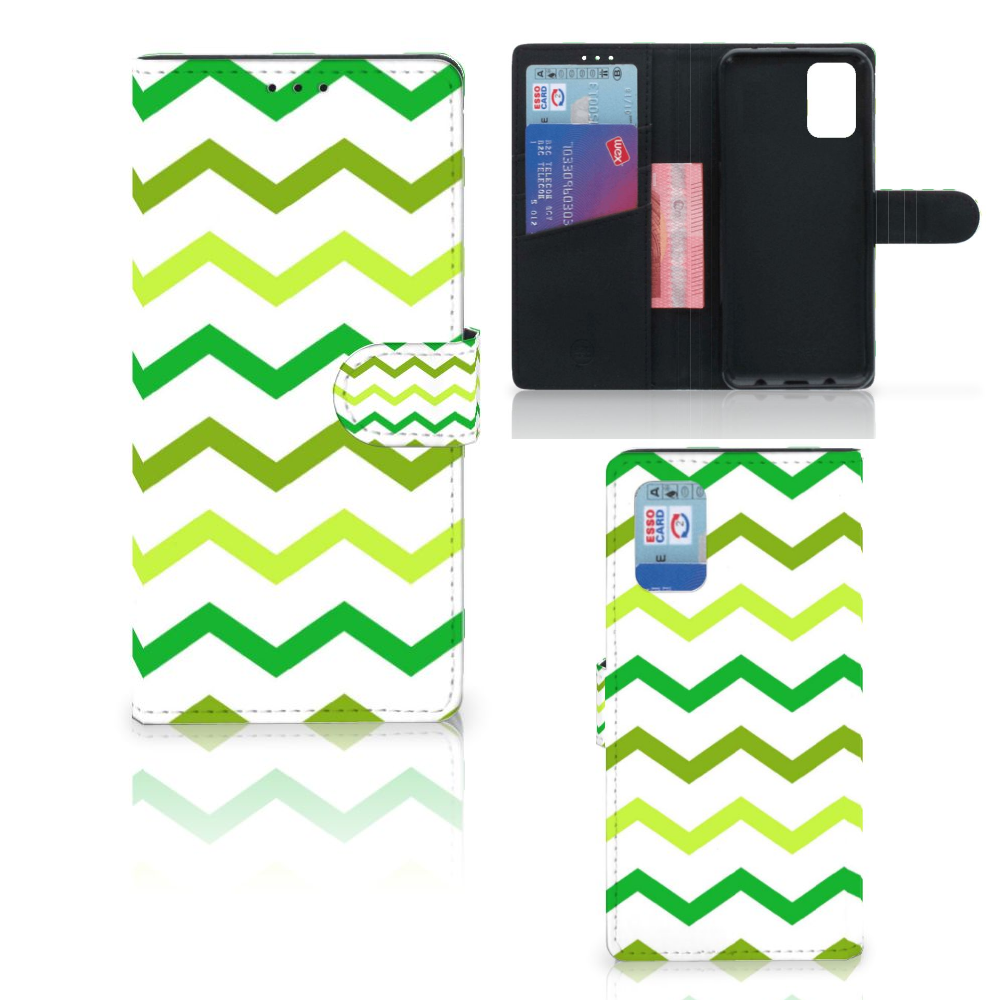Samsung Galaxy A02s | M02s Telefoon Hoesje Zigzag Groen