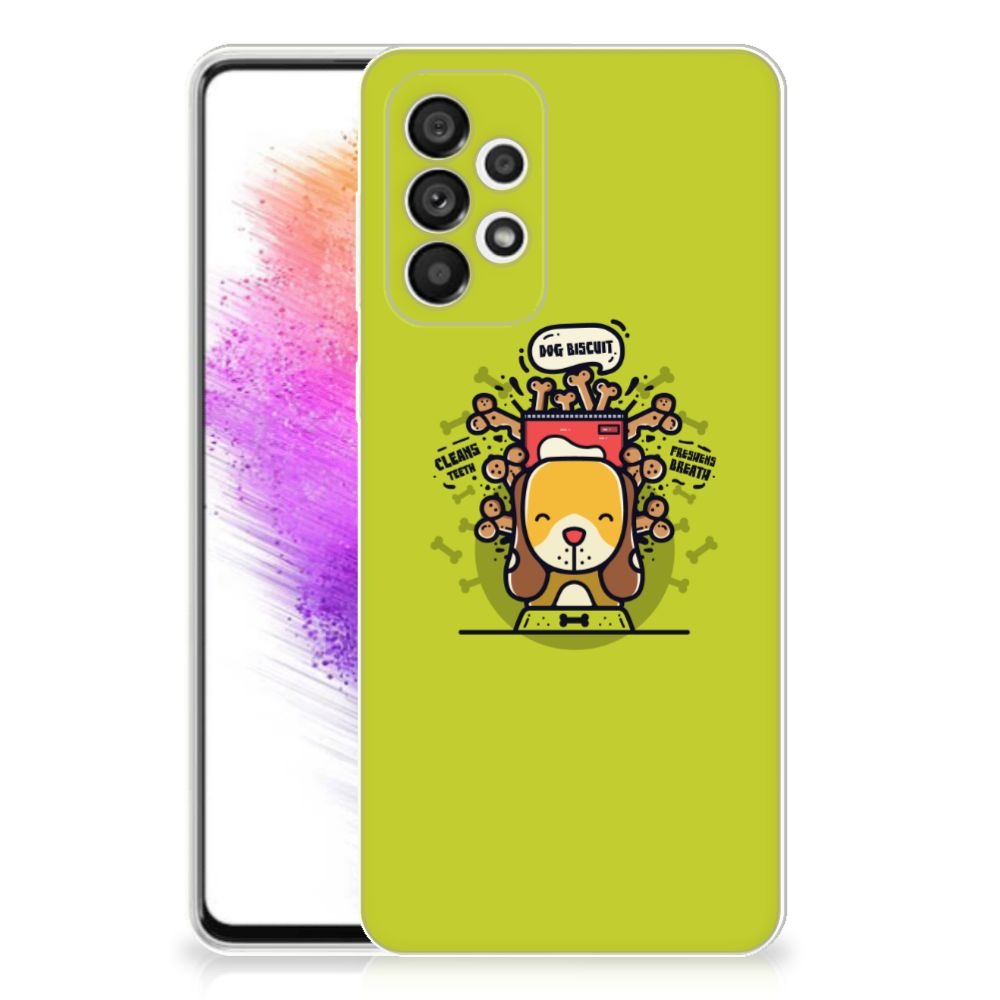 Samsung Galaxy A73 5G Telefoonhoesje met Naam Doggy Biscuit B2C Telecom