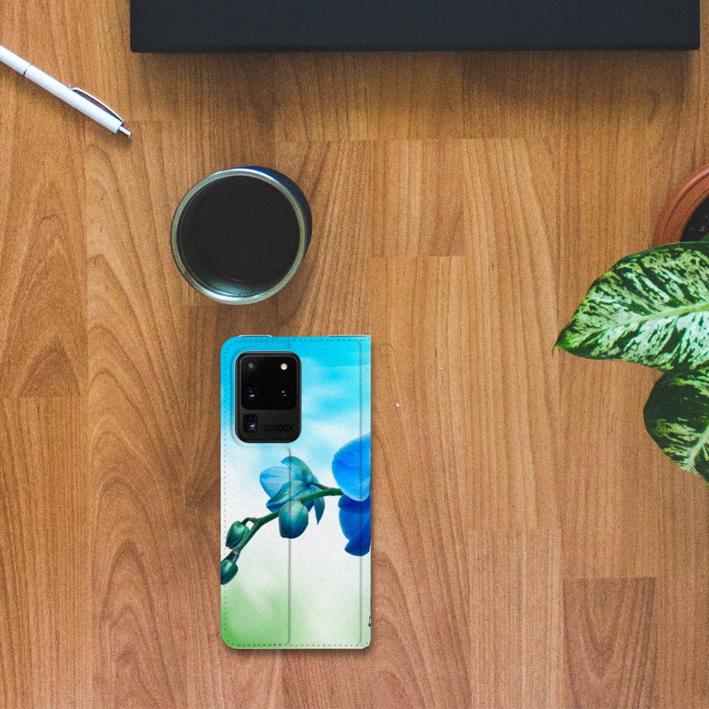 Samsung Galaxy S20 Ultra Smart Cover Orchidee Blauw - Cadeau voor je Moeder - B2C Telecom