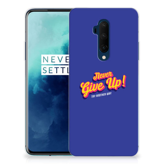 OnePlus 7T Pro Siliconen hoesje met naam Never Give Up