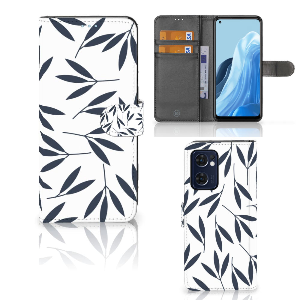OPPO Find X5 Lite | Reno 7 5G Hoesje Leaves Blue
