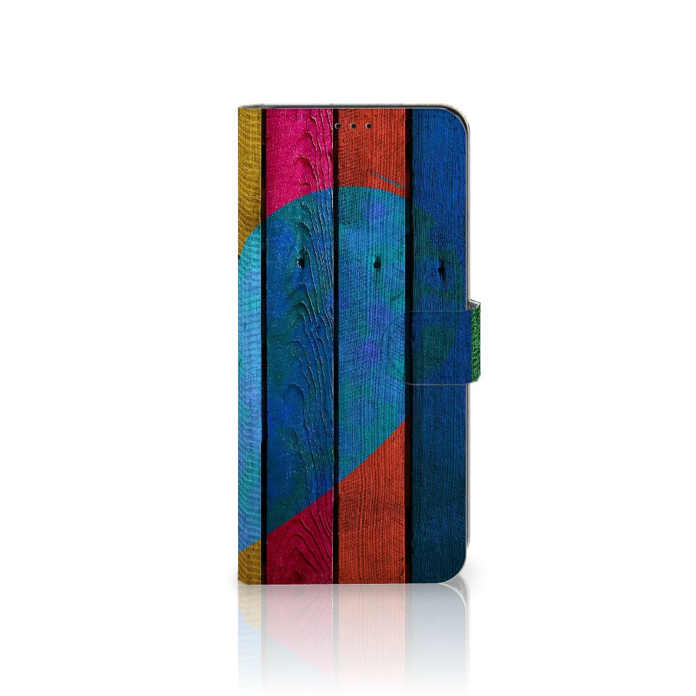 Samsung Galaxy S21 Ultra Book Style Case Wood Heart - Cadeau voor je Vriend
