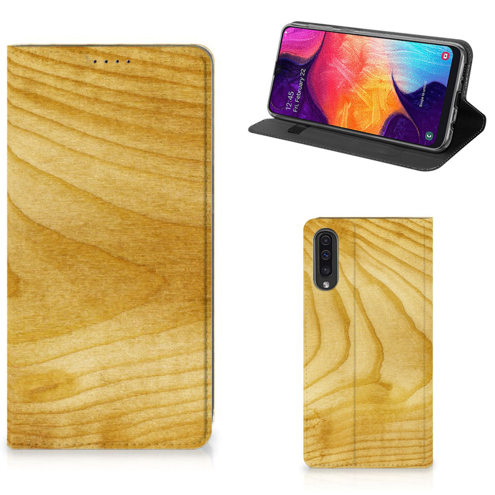 Samsung Galaxy A50 Book Wallet Case Licht Hout