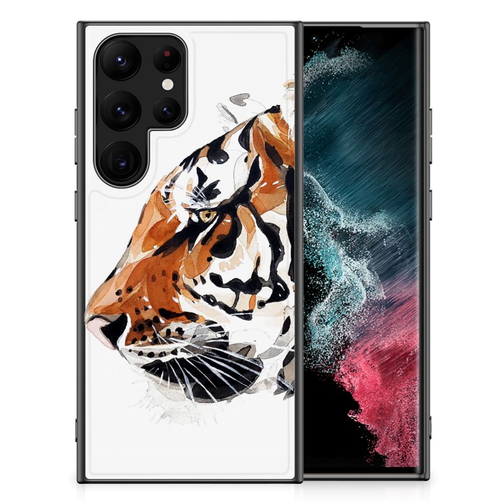 Kleurrijke Telefoonhoesje Samsung Galaxy S23 Ultra Watercolor Tiger